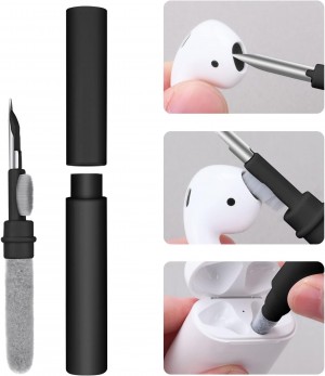 Vicloon Cleaning Kit for Airpods Pro/2Gen/3Gen 3in1 Multifunctional Cleaning Pen Black