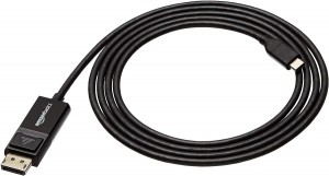 Amazon Basics DisplayPort to USB-C Cable Bi-Directional 1.8m Black