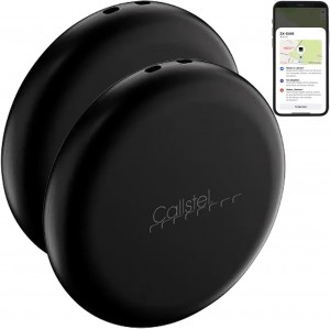 Callstel Mini Key Finder: Set of 2 Mini Key/Item Finders, AirTag Comp., MFi, Black (SGF-20)
