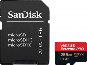 SanDisk Extreme Pro microSDXC 256GB UHS-I U3 V30 with Adapter (SDSQXCD-256G-GN6MA)