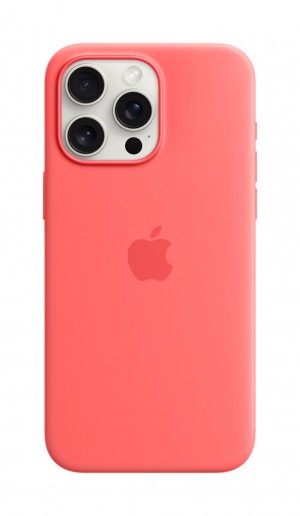 Apple iPhone 15 Pro Max Silicone Case with MagSafe Guava MT1V3