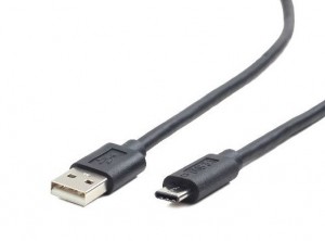 Gembird USB-A/USB-C, 1m USB cable USB 2.0 USB A USB C Black