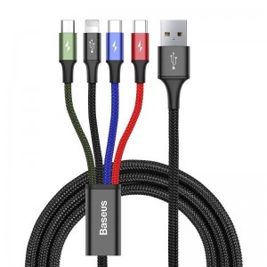Baseus Fast USB Cable 4in1 2xUSB-C / Lightning / Micro 3,5A 1,2m - Black (CA1T4-B01)