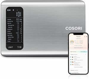 Cosori Digital Kitchen Scales with Nutrition Calculation, App Tracking 19 Nutrients, Calorie Data Analysis, 5 kg Stainless Steel Food Scale
