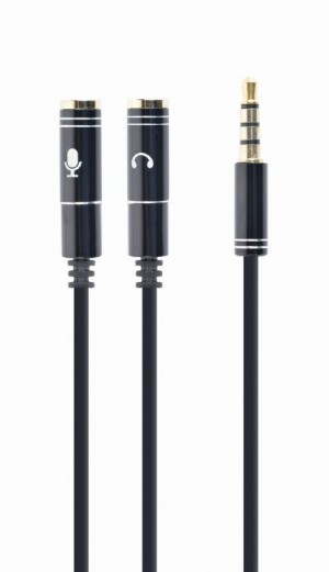 Cablexpert 3.5 mm Audio + Microphone Adapter Cable, 0,2 m Metal connectors