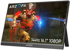 ARZOPA Z1RC Silver Grey 16.1-inch 1080p Portable Monitor for PS5 / Xbox / Switch / PC