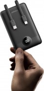 Veger powerbank 10000 mAh with built-in cables Type C / Lightning 22.5W C11 (W1170) Black