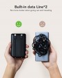 Veger powerbank 10000 mAh with built-in cables Type C / Lightning 22.5W C11 (W1170) Black