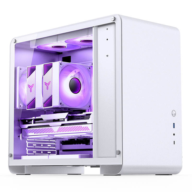 Jonsbo U4 Mini Micro ATX Tower Tempered Glass White Components