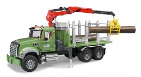 Bruder Mack Granite Timber Truck with Loading Crane and Trunks (02824)