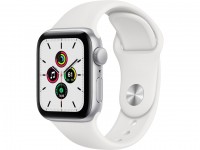 Apple Watch SE 40mm GPS Silver Aluminium Case with Sport Band White MYDM2EL