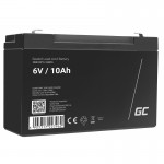 Green Cell AGM VRLA 6V 10Ah maintenance-free battery for the alarm system, cash register, toys (AGM16)
