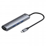 Baseus HUB Mechanical Eyw Six-in-one station (Type-C to PD HDMI USB3.0 3RJ45) Gray (CAHUB-J0G)