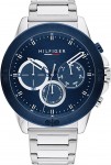 Tommy Hilfiger 1791932 Men s Analogue Quartz Watch with Stainless Steel Strap, Silver-Blue, One Size