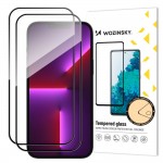 Wozinsky 2 pcs. Full Screen Tempered Glass with Frame Case Friendly Full Glue iPhone 15 Pro - Black (9145576280287)