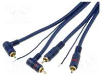 4Carmedia Premium Blue x2 RCA 5m With Remote Cable (RCA-HQ2.500.2)