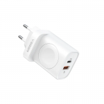 Veger travel charger USB A / Type C / wireless charger compatible with Apple Watch 25W (W002E) White