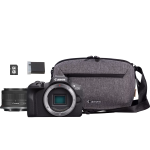 Canon EOS R100 + RF-S 18-45mm F4.5-6.3 IS STM Lens + Camera Bag + 64GB SD card