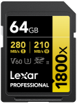 Lexar Professional 1800x SDXC 64GB U3 (V60) UHS-II R280/W210 (LSD1800064G-BNNNG)