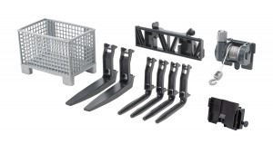 Bruder Box-type Pallet, winch and Forks for Frontloader (02318)