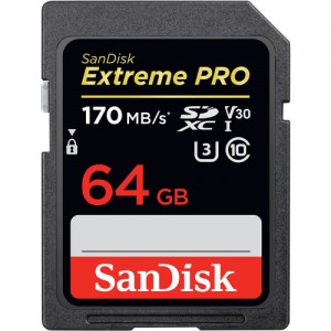 SanDisk Extreme Pro SDXC 64GB 170MB/s V30 UHS-I U3 (SDSDXXY-064G-GN4IN)
