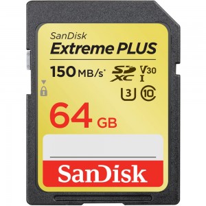 SanDisk Extreme Plus SDXC 64GB 150MB V30 U3 (SDSDXW6-064G-GNCIN