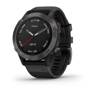 Garmin fenix 6 Pro and Sapphire - carbon grey DLC with black band (010-02158-11)