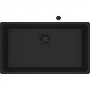 Franke Izlietne + Melna Pagriežama Poga Ar Melnu Ventili un Pārplūdes Nosegu (125.0683.236)