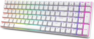 Royal Kludge RK100 White Wireless Keyboard 96% Hot-swap Blue Switches US White
