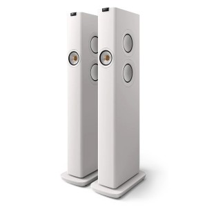 KEF LS60 Wireless Floorstanding Speakers Mineral White (Pair / Set of 2)