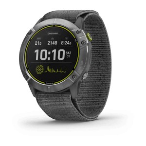 Garmin Enduro GPS Watch - Steel with Gray UltraFit Nylon Strap (010-02408-00)