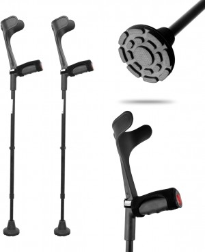 KMINA - Crutches with Soft Grip (x2 Pieces), Forearm Crutches, Crutches Walking Aids (2408) kruķi