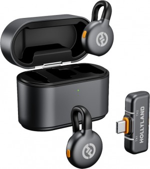 Hollyland LARK M2S Duo Wireless Lavalier Microphone with USB-C Plug (Duo, Space Gray)