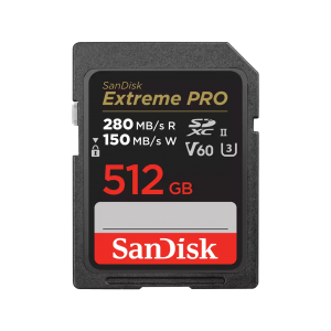 Sandisk SDXC Extreme Pro 512GB 280MB/s UHS-II V60 6K, 4K UHD, U3, C10 (SDSDXEP-512G-GN4IN)