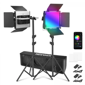 Neewer 660 PRO II 2x 50 Watt RGB LED Light Kit incl. Stands and Carry Bag