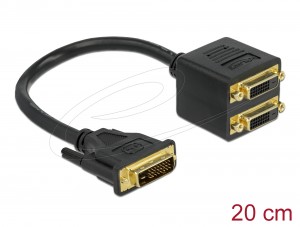 Delock Adapter DVI 25 Plug to 2 x DVI 25 Socket (65051)