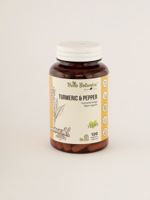 Turmeric&Pepper (Curcuma longa/Piper nigrum) Kurkumas un Melno Piparu Auga Pulveris 120 tabletes