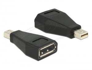Delock Adapter mini Displayport 1.2 Plug to Displayport Socket black (65238)