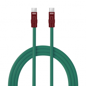 Newell USB-C to USB-C Cable, 100 W, 2 m, Silicone, Green and Burgundy