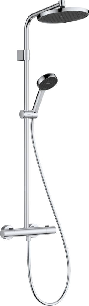 Hansgrohe Activera S ar Termostatu, D 24cm, 2 Plūsmas Veidi, Ecosmart Dušas Sistēma Hroms (28078000)