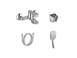 Ravak CL 022.00CR.+S Wall-mounted Bathtub Tap With Shower Set Chrome (X07S117)