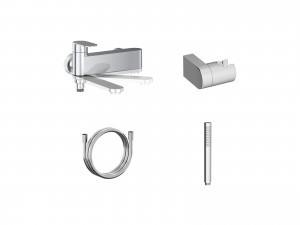 Ravak CR II 022.00CRS.+S Wall-mounted Bathtub Tap With Shower Set Chrome (X07S119)