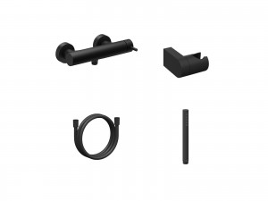 Ravak ES 032.20BLM.+S Wall-mounted Shower Tap With Shower Set Black Matt (X07S130)