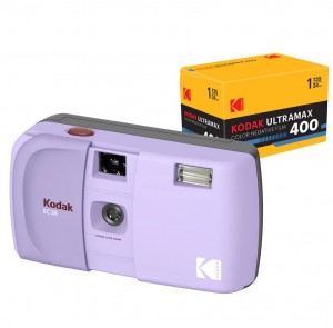 Kodak EC35 35mm Film Camera Bundle with Kodak Ultramax 400/24EXP 35mm Roll Film Lavender
