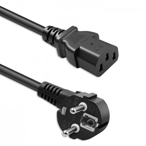 Power cable SCHUKO CEE angled plug IEC C13 5m