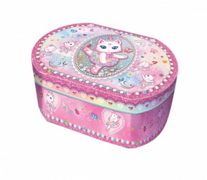 Oval music box Pecoware - Ballerina cat