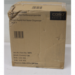 SALE OUT. Caso Turbo Hot Water Dispenser | Hot 7 | Water Dispenser | 2200-2600 W | 2.7 L | Plastic/Stainless Steel | Black/Stainless Steel | DAMAGED PACKAGING, BROKEN INER PACKAGING, DAMAGED GLASS CONTAINER