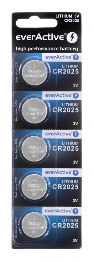 everActive CR2025 5-pcs. Lithium Battery Mini