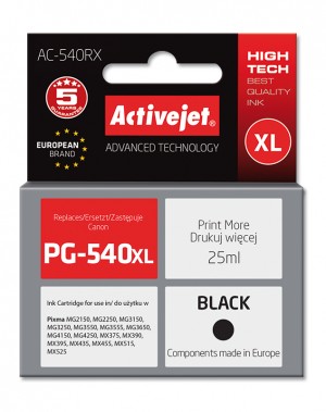 Activejet AC-540RX Ink cartridge (replacement for Canon PG-540XL)