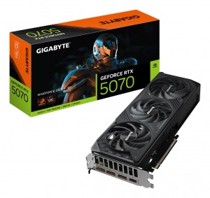 GIGABYTE GeForce RTX 5070 WINDFORCE OC SFF 12G Graphics Card - 16GB GDDR7, 256bit, PCI-E 5.0, 2542 MHz Core Clock, 3 x DP 2.1a, 1 x HDMI 2.1b, NVIDIA DLSS 4, GV-N5070WF3OC-12GD